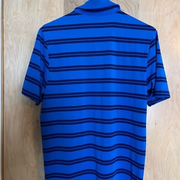 Under Armour - Mens Polo - Bright Blue Striped - Small - Picture 2 of 4